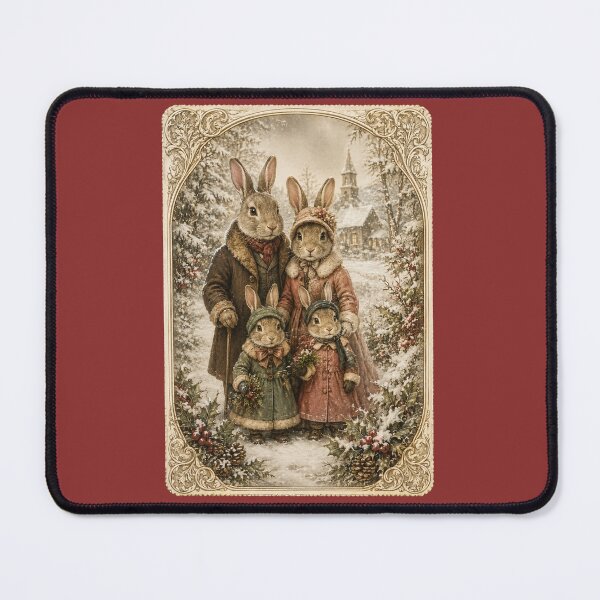 Item preview, Vintage 1910 Rabbit Family Holiday Design – Nostalgic Winter Illustration designed and sold by MagicMakerPh.