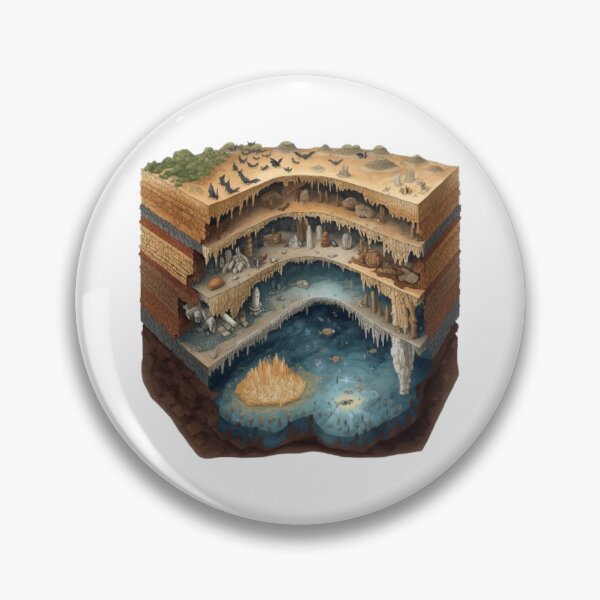 Item preview,  Isometric Underground Cave System Geological Cross Section Art designed and sold by ByKayaPrints.