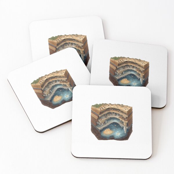 Item preview,  Isometric Underground Cave System Geological Cross Section Art designed and sold by ByKayaPrints.
