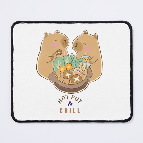 Item preview, Cute capybara hot pot and chill funny kawaii foodie designed and sold by Pizikashop.