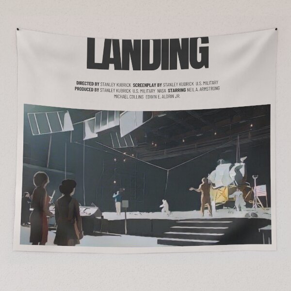 Item preview, The Fake Moon Landing Conspiracy Original Custom Vintage Movie Poster Wall Art designed and sold by Cool Robot Bro..