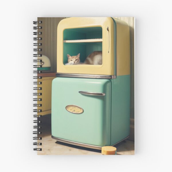 Item preview, Animals - Domestic feline, Unusual nap in a retro refrigerator designed and sold by World-Pets.