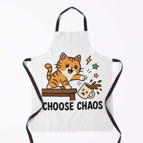 Item preview, Choose Chaos Orange Tabby Cat Funny Coffee Design designed and sold by StitchAndSnarkCo.