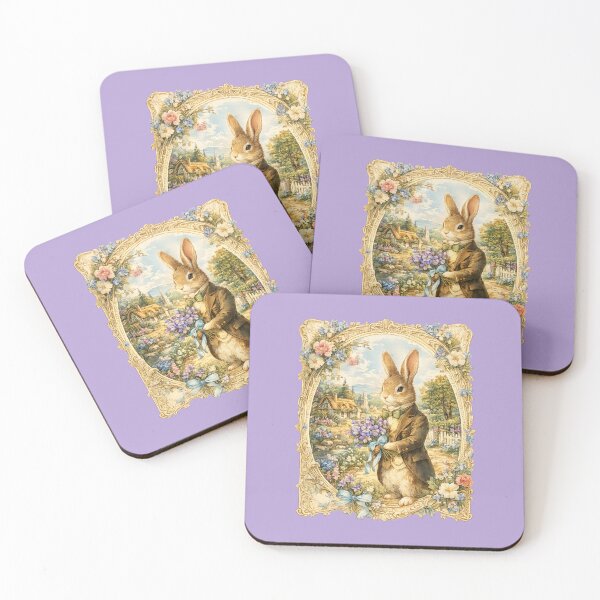 Item preview, Victorian Rabbit Illustration – Vintage Violet Bouquet Design Art designed and sold by MagicMakerPh.