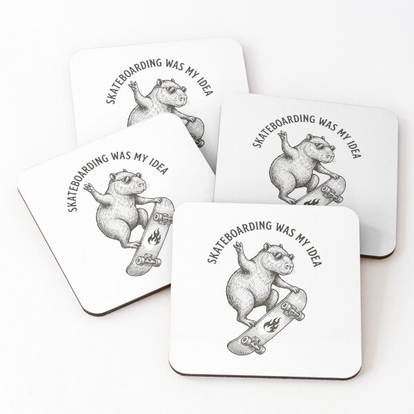 Item preview, Skateboarding Was My Idea Capybara Skateboard Vintage Funny Skater T-Shirt designed and sold by StickerNestYou.
