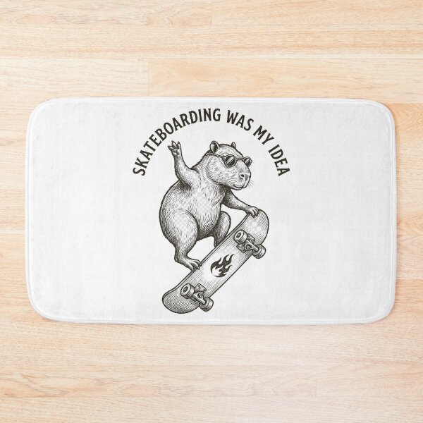 Item preview, Skateboarding Was My Idea Capybara Skateboard Vintage Funny Skater T-Shirt designed and sold by StickerNestYou.