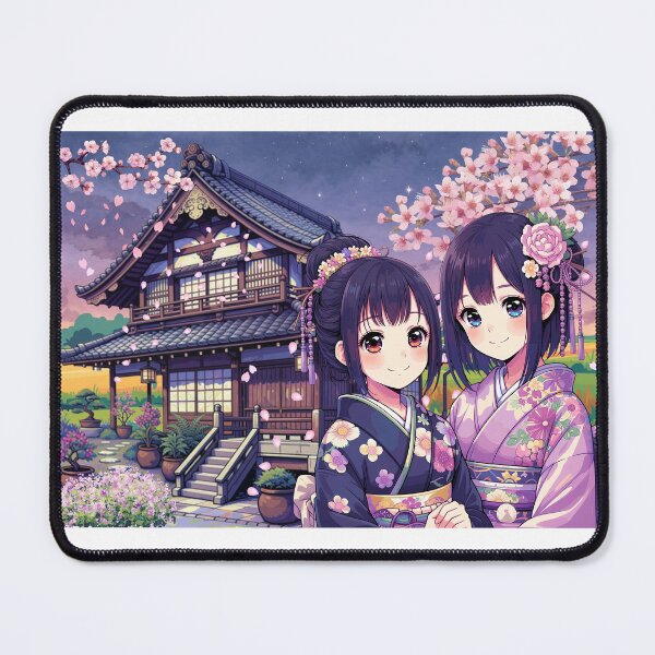 Item preview, Manga girls, Japanese-style house and twilight landscape designed and sold by DOMANGA.