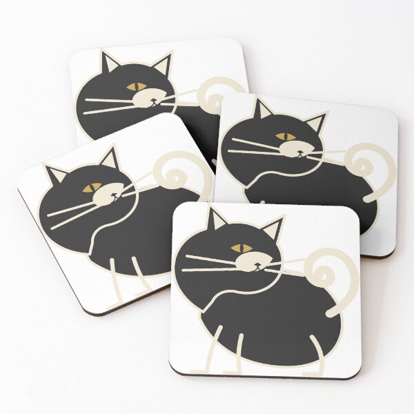 Item preview, Elegant Black Cat with Golden Eye – Minimalist Feline Art designed and sold by WORN.THOUGHTS.