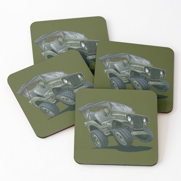 Item preview, Willys MB with convertible top – Cartoon illustration designed and sold by IDGY_de.
