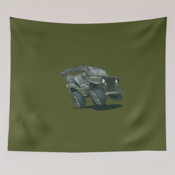 Item preview, Willys MB with convertible top – Cartoon illustration designed and sold by IDGY_de.