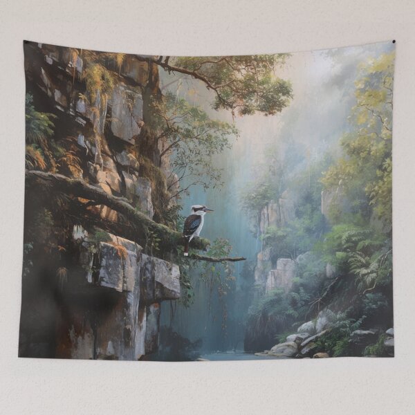 Item preview, A Kookaburra perched near waterfalls, Birds in Motion designed and sold by CDC40.