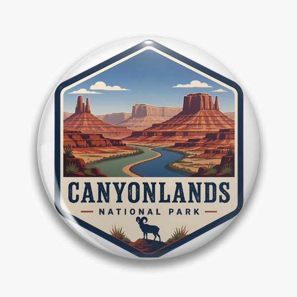 Item preview, Canyonlands National Park Vintage Hiking Travel Badge designed and sold by TravelersGems.