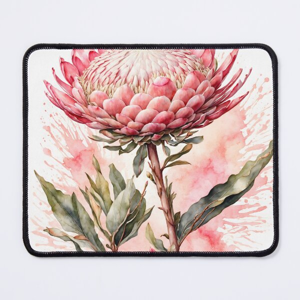 Item preview, Protea Flower Watercolor Painting designed and sold by RawNaturePrints.