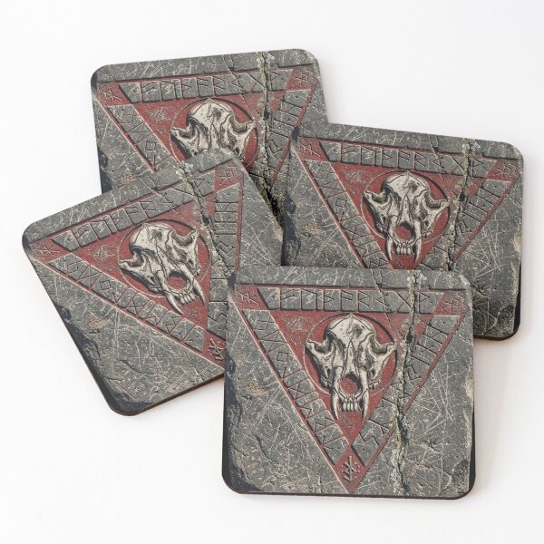 Item preview, Runestone Wolf Moon Elder Futhark Runes designed and sold by darudcraft.