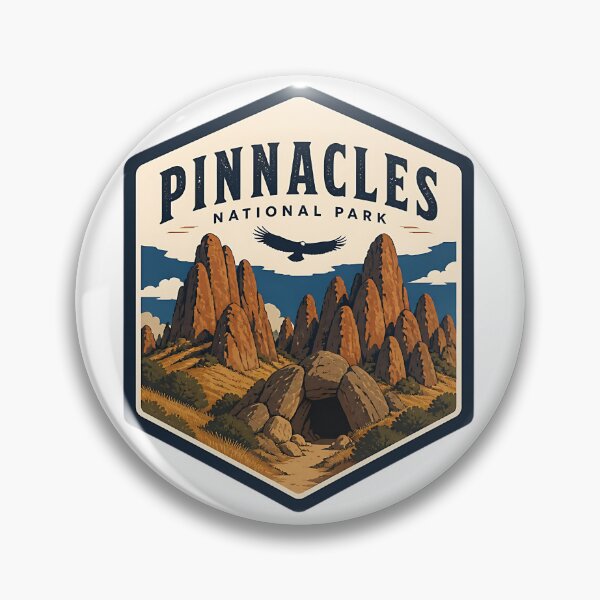 Item preview, Pinnacles National Park Vintage Hiking Travel Badge designed and sold by TravelersGems.