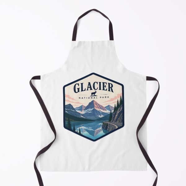 Item preview, Glacier National Park Vintage Hiking Travel Badge designed and sold by TravelersGems.