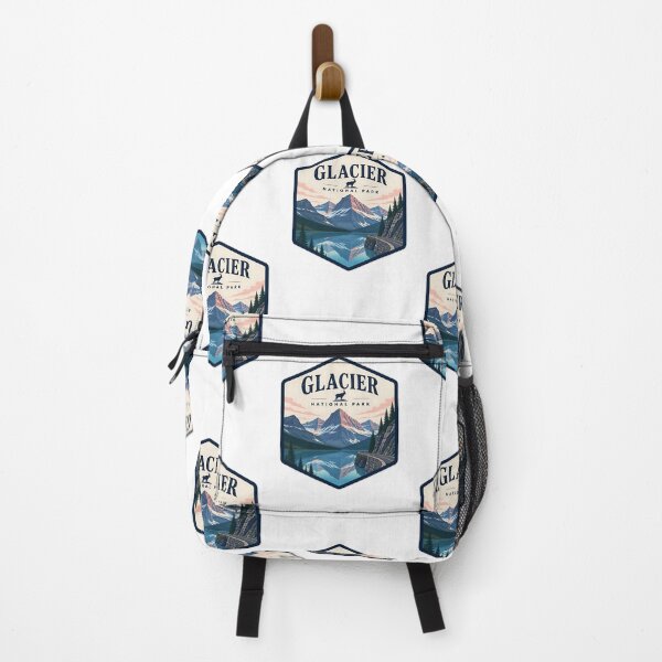 Item preview, Glacier National Park Vintage Hiking Travel Badge designed and sold by TravelersGems.