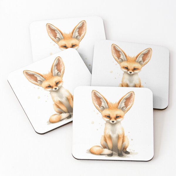 Item preview, Fennec Fox Watercolor Painting designed and sold by RawNaturePrints.