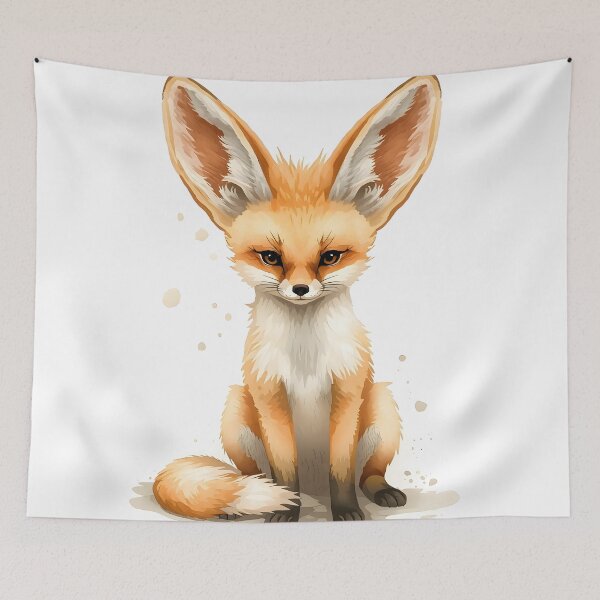 Item preview, Fennec Fox Watercolor Painting designed and sold by RawNaturePrints.