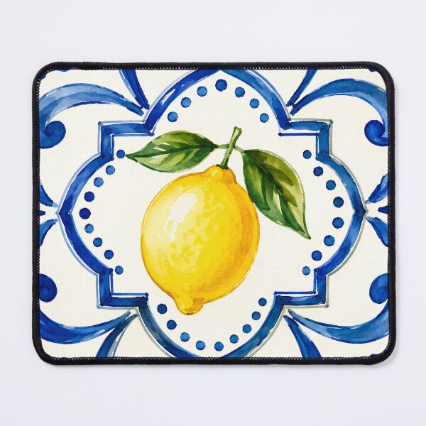Item preview, Mediterranean Lemon Tile Watercolor Illustration designed and sold by bloomave.