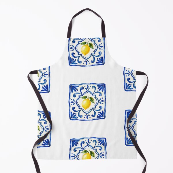 Item preview, Mediterranean Lemon Tile Watercolor Illustration designed and sold by bloomave.
