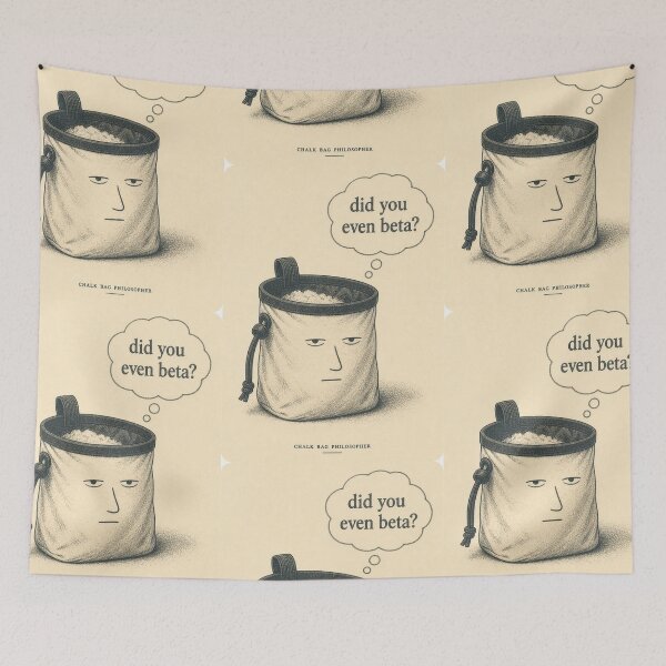 Item preview, Chalk Bag Philosopher Funny Climbing Illustration Tee Sticker Bouldering Gift designed and sold by sharifex.