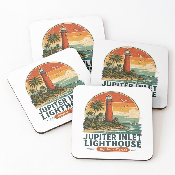 Item preview, Jupiter Inlet Lighthouse Florida Vintage Retro Travel Shirt | Coastal Nautical Sunset Beach Vacation Souvenir designed and sold by Globalcitytees.