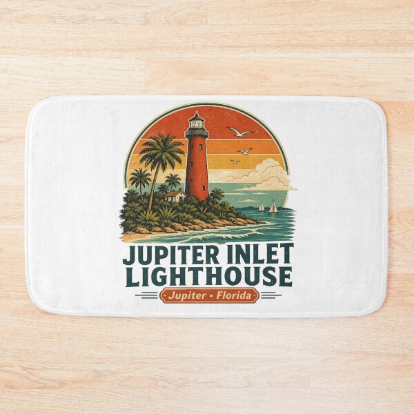 Item preview, Jupiter Inlet Lighthouse Florida Vintage Retro Travel Shirt | Coastal Nautical Sunset Beach Vacation Souvenir designed and sold by Globalcitytees.