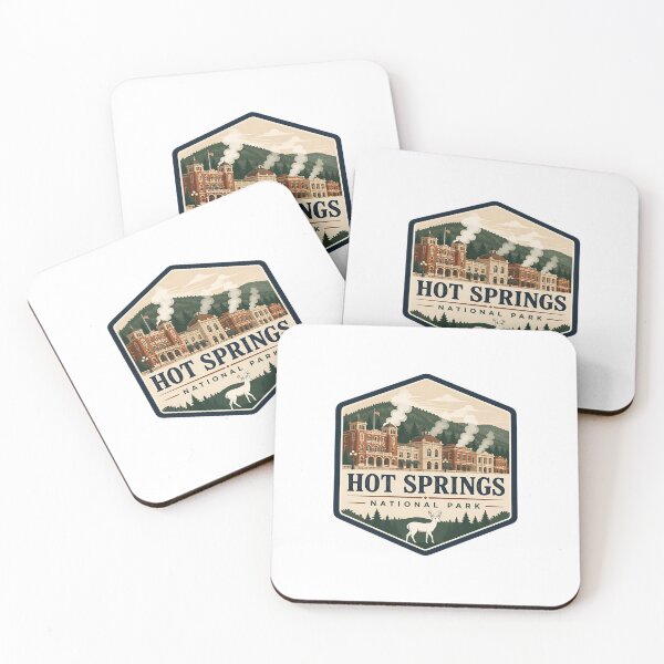 Item preview, Hot Springs National Park Vintage Hiking Travel Badge designed and sold by TravelersGems.