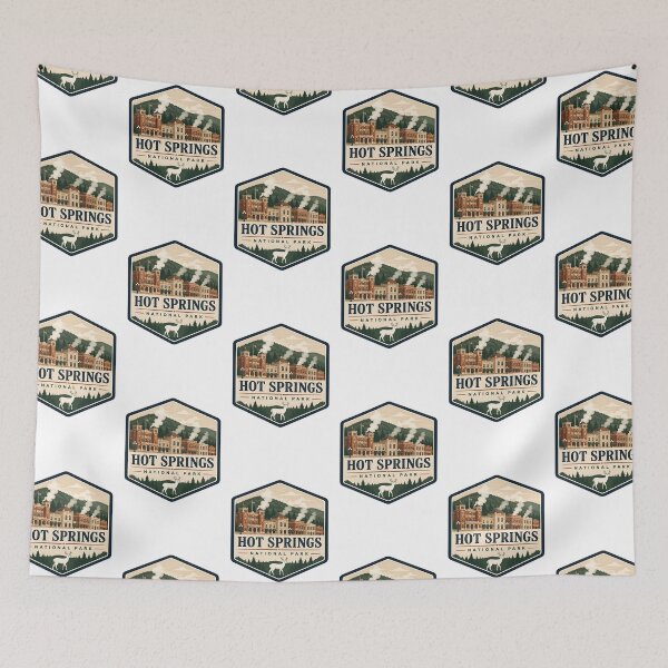 Item preview, Hot Springs National Park Vintage Hiking Travel Badge designed and sold by TravelersGems.