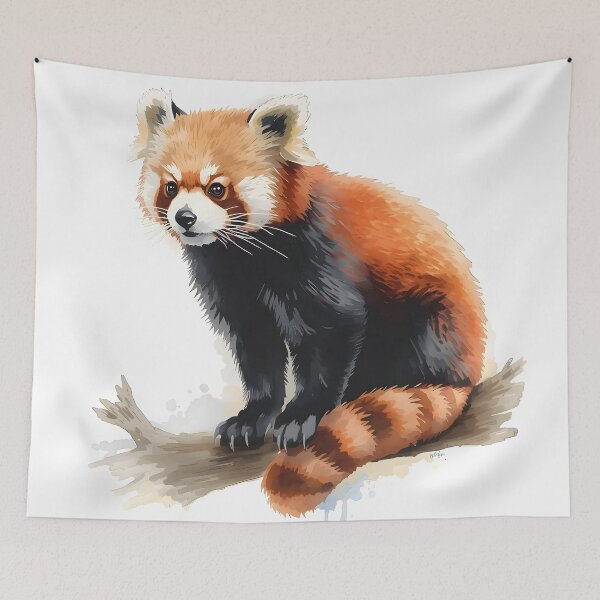 Item preview, Red Panda Watercolor Painting designed and sold by RawNaturePrints.