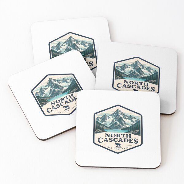 Item preview, North Cascades National Park Vintage Hiking Travel Badge designed and sold by TravelersGems.