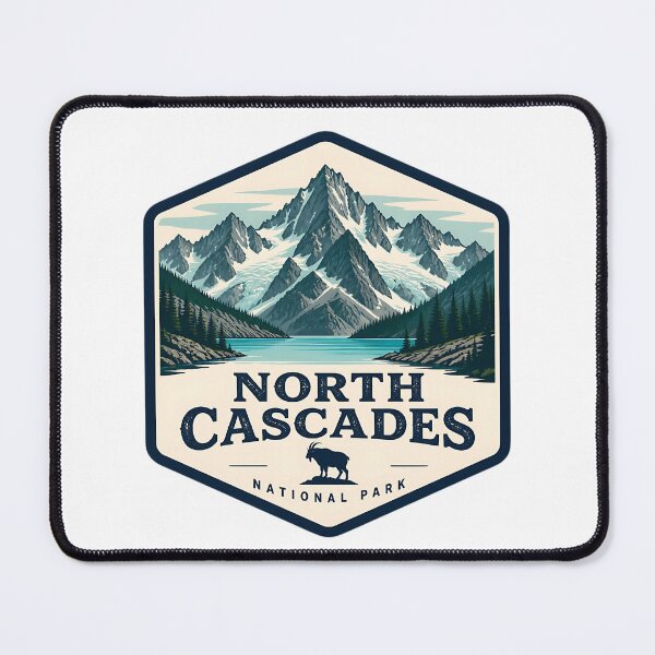 Item preview, North Cascades National Park Vintage Hiking Travel Badge designed and sold by TravelersGems.