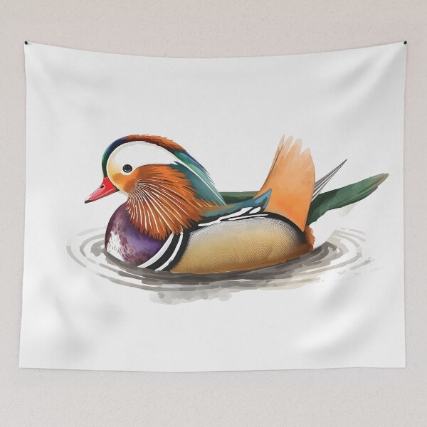 Item preview, Mandarin Duck Watercolor Painting designed and sold by RawNaturePrints.