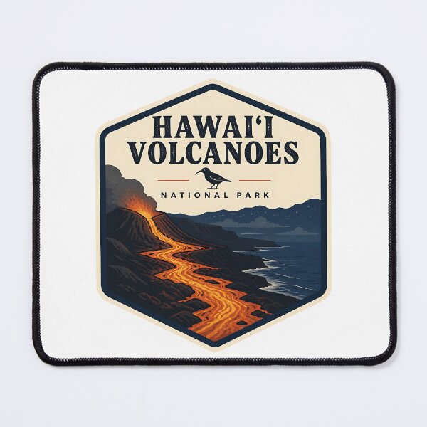Item preview, Hawaii Volcanoes National Park Vintage Hiking Travel Badge designed and sold by TravelersGems.