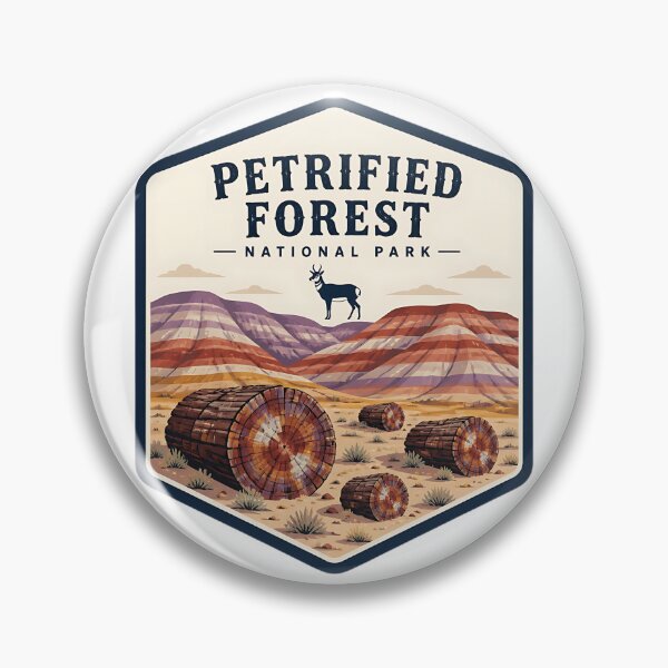 Item preview, Petrified Forest National Park Vintage Hiking Travel Badge designed and sold by TravelersGems.