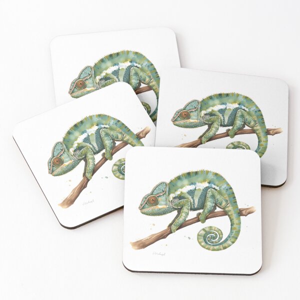 Item preview, Chameleon Watercolor Painting designed and sold by RawNaturePrints.