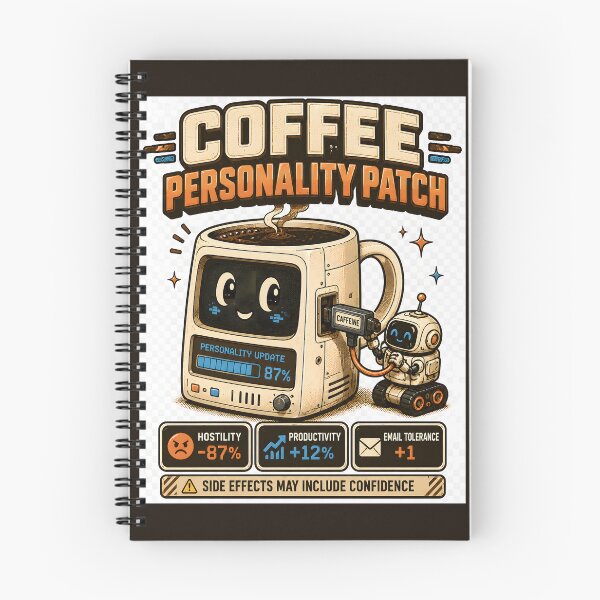 Item preview, Coffee Personality Patch - Retro Caffeine Robot designed and sold by MustHaveVibes.