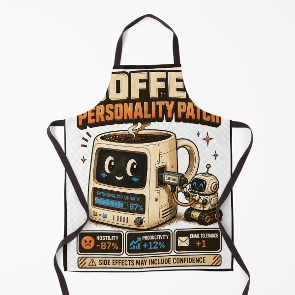Item preview, Coffee Personality Patch - Retro Caffeine Robot designed and sold by MustHaveVibes.