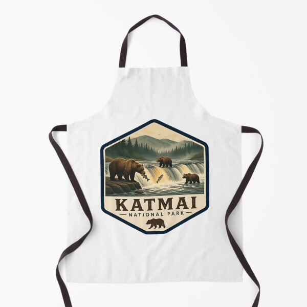 Item preview, Katmai National Park Vintage Wildlife Travel Badge designed and sold by TravelersGems.