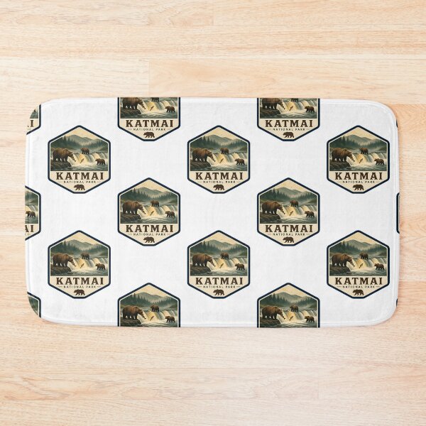 Item preview, Katmai National Park Vintage Wildlife Travel Badge designed and sold by TravelersGems.