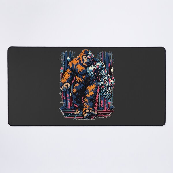 Item preview, Vintage Anime Neon Retro Glitchy Cyborg Bigfoot designed and sold by KungPowUnicorn.
