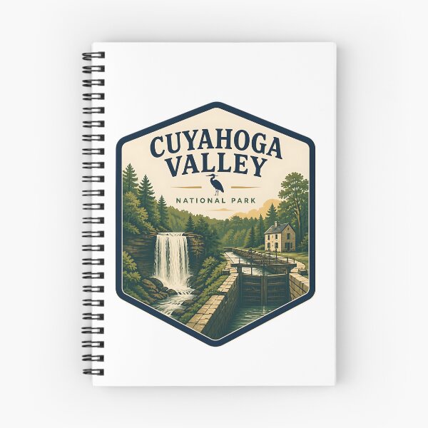 Item preview, Cuyahoga Valley National Park Vintage Hiking Travel Badge designed and sold by TravelersGems.