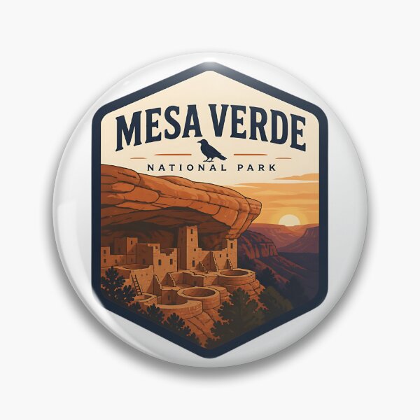 Item preview, Mesa Verde National Park Vintage Hiking Travel Badge designed and sold by TravelersGems.