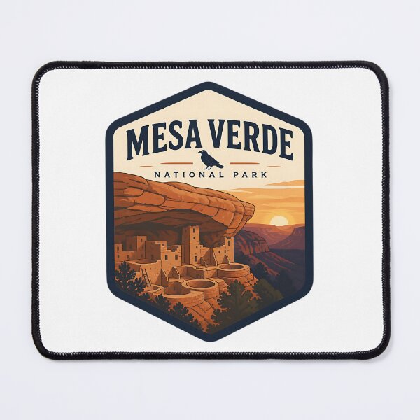 Item preview, Mesa Verde National Park Vintage Hiking Travel Badge designed and sold by TravelersGems.