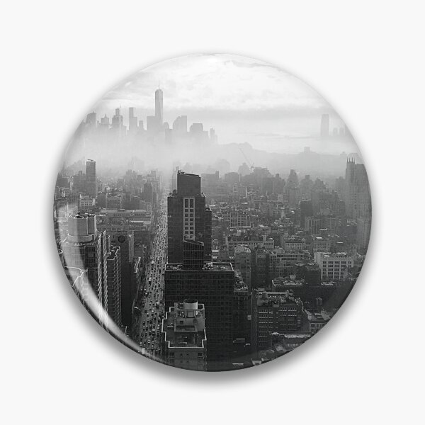 Item preview, New York City - Manhattan skyline above the clouds in fog black and white photograph designed and sold by Astrid Arkhangelsky.