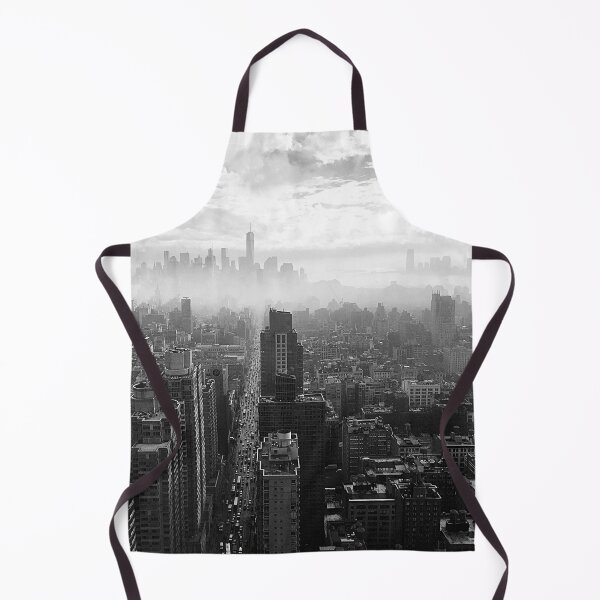 Item preview, New York City - Manhattan skyline above the clouds in fog black and white photograph designed and sold by Astrid Arkhangelsky.