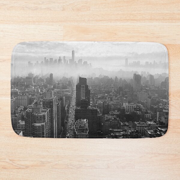 Item preview, New York City - Manhattan skyline above the clouds in fog black and white photograph designed and sold by Astrid Arkhangelsky.