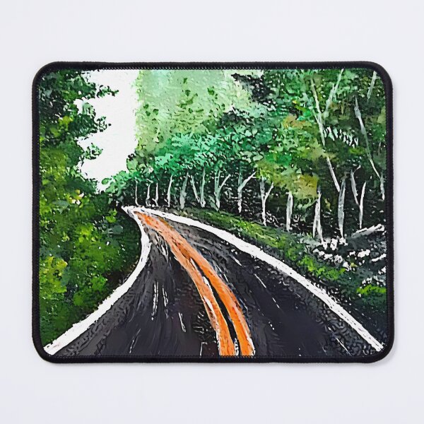 Item preview, Winding Forest Road Wintry Forest Drive Painting designed and sold by Artflix07.