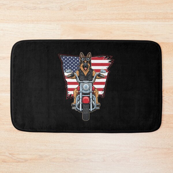 Item preview, German Shepherd Biker American Flag Motorcycle Rider Dog Lover designed and sold by PopStars1993.